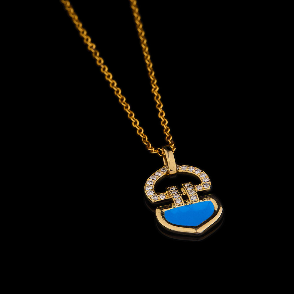 Blue Glow Lock Pendant