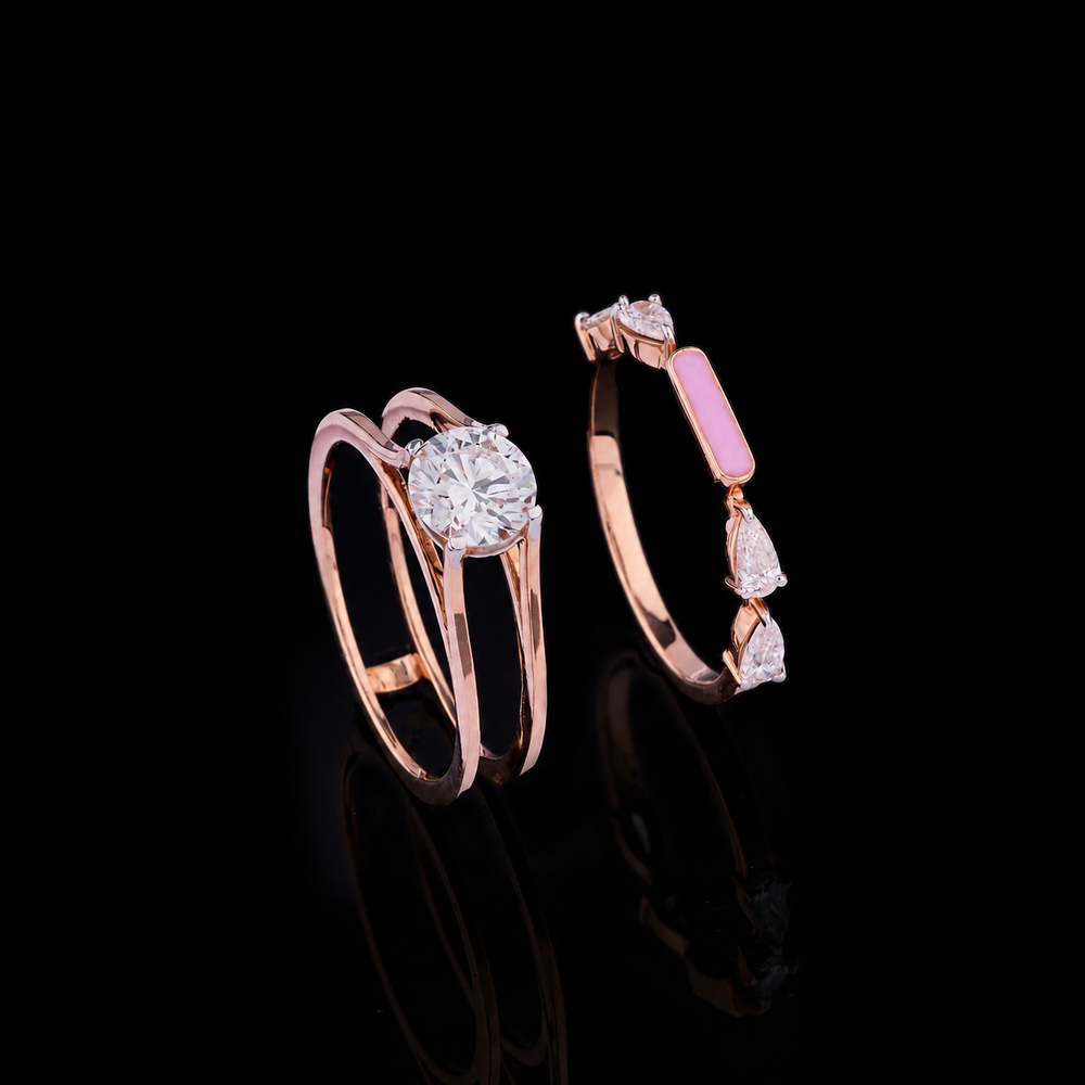 Pink Petal Stack Ring