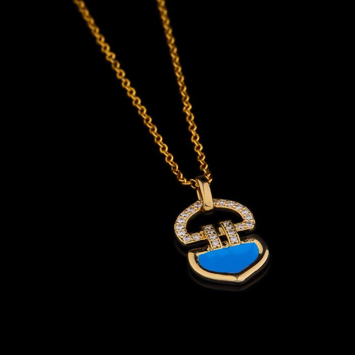 Blue Glow Lock Pendant